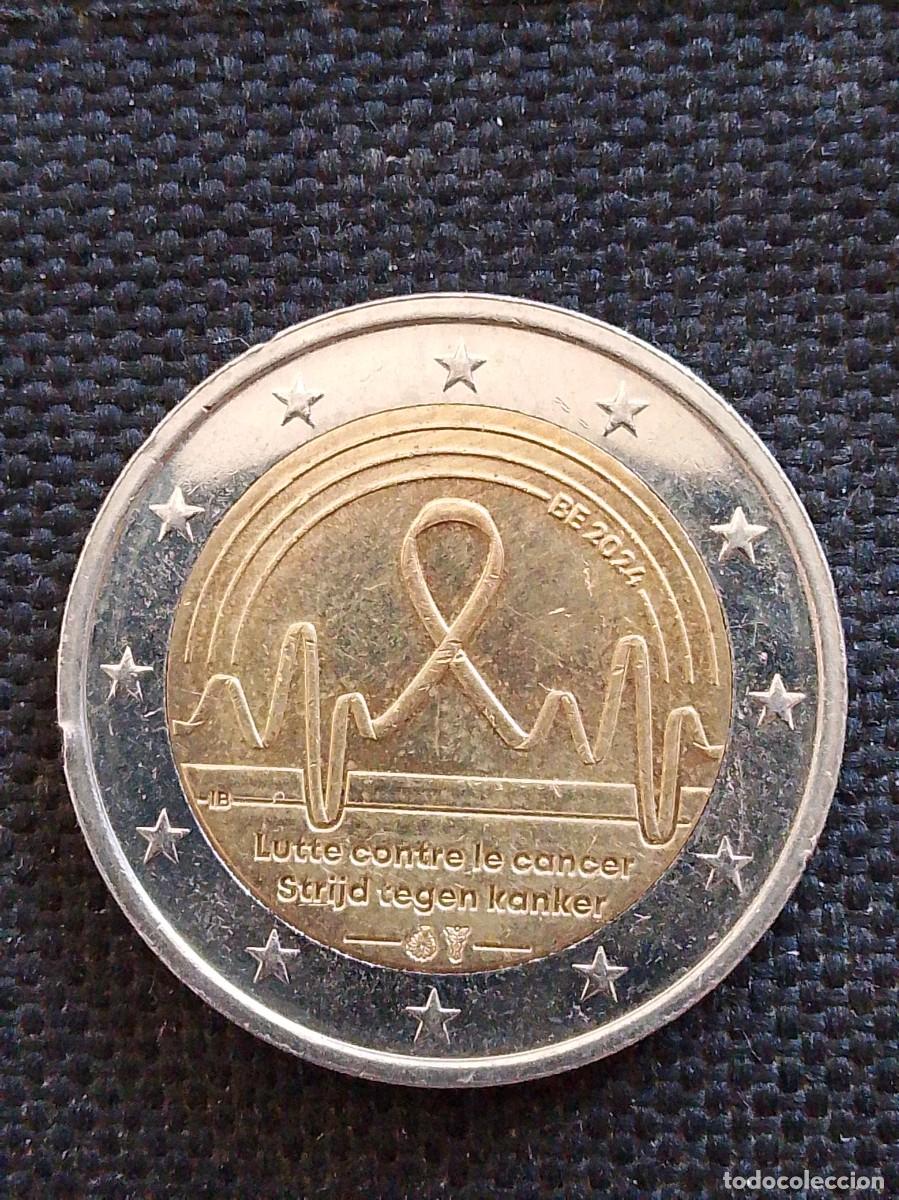 Euro: Moneda 2 euro B&eacute;lgica 2024 Centenario Lucha contra el C&aacute;ncer