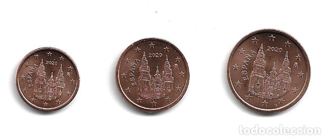 Euros: ESPA&Ntilde;A 2020. MONEDAS DE 1, 2 Y 5 CENTIMOS DE EUROS. NUEVAS. SIN CIRCULAR.