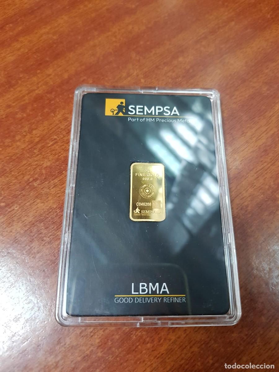 Euros: LINGOTE DE ORO-SEMPSA-5 GRAMOS-ORO 999.9