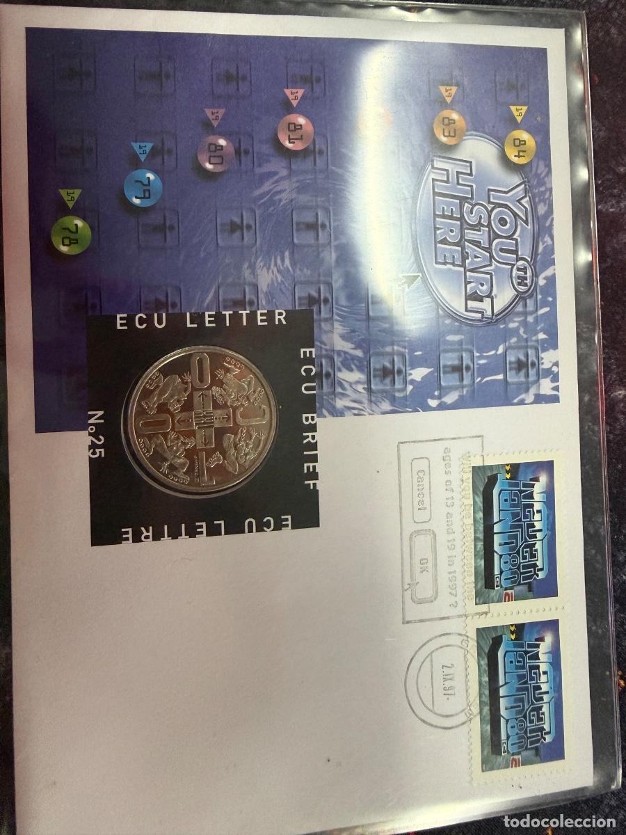 Euro: ECU Letter N&ordm;25 Youth Trends 1997 Moneda ECU + Sellos Holanda Cultura Juvenil