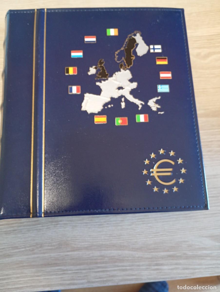 Euro: ALBUM LUJO LEUCHTTURM CON ESTUCHE Y 8 HOJAS CON TODAS LAS MONEDAS