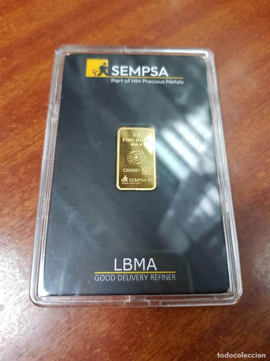 Euros: LINGOTE DE ORO-SEMPSA-5 GRAMOS-ORO 999.9