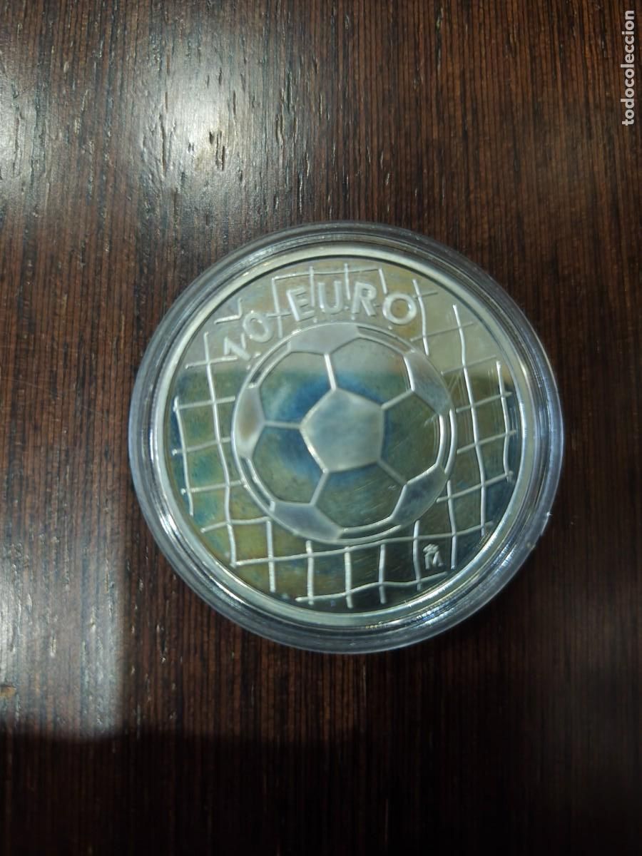 Euros: MONEDA 10 EUROS MUNDIAL DE FUTBOL 2002 PLATA, CALIDAD PROOF (BALON)