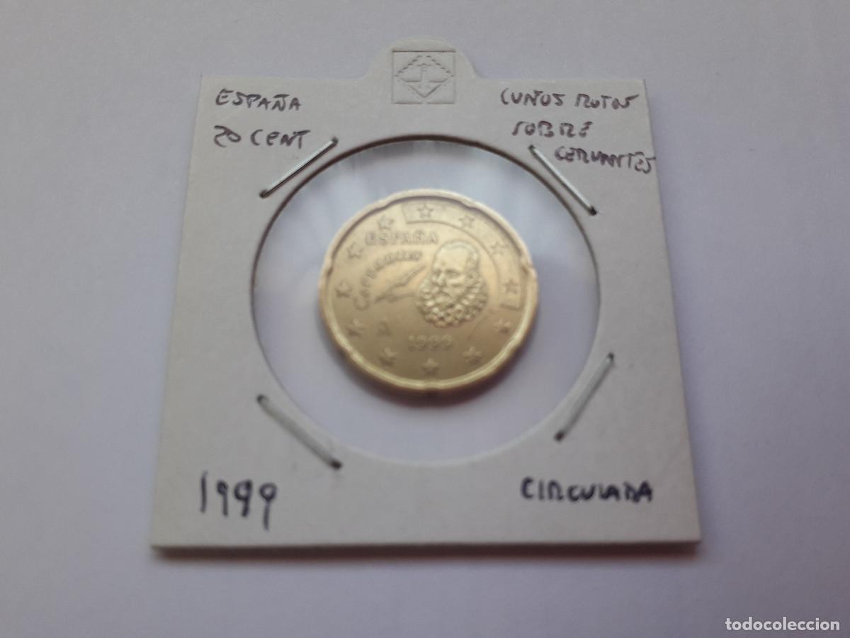Euros: 003819NUM-X0061-Espa&ntilde;a - 20 cent &euro; -1999 - Cu&ntilde;o roto sobre cervantes -encartonada