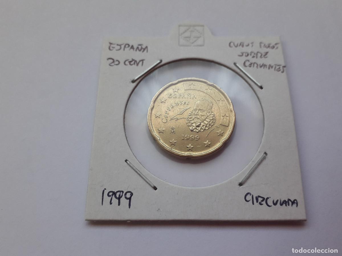 Euros: 003820NUM-X0062-Espa&ntilde;a - 20 cent &euro; -1999 - Cu&ntilde;o roto sobre cervantes -encartonada