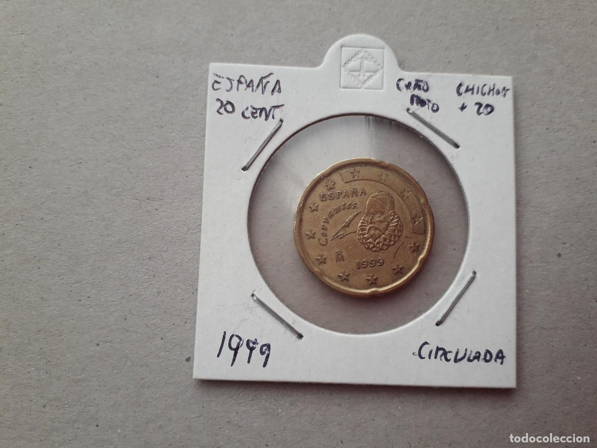 Euros: 003826NUM-X0068-Espa&ntilde;a 20 cent &euro; -1999 - Cu&ntilde;o roto chichon y 20 -encartonada