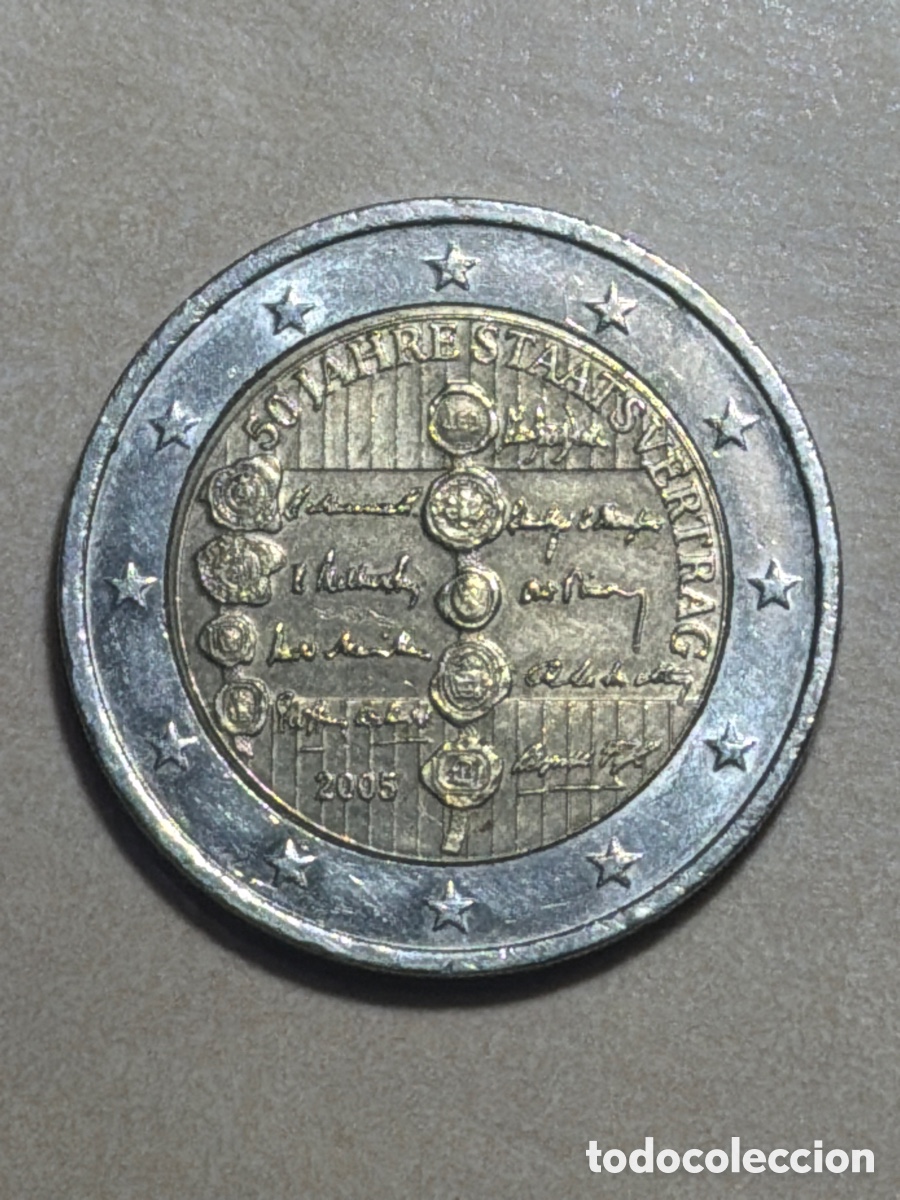Euros: 2 euros 2005 Tratado del estado Austriaco Austria | Moneda Conmemorativa