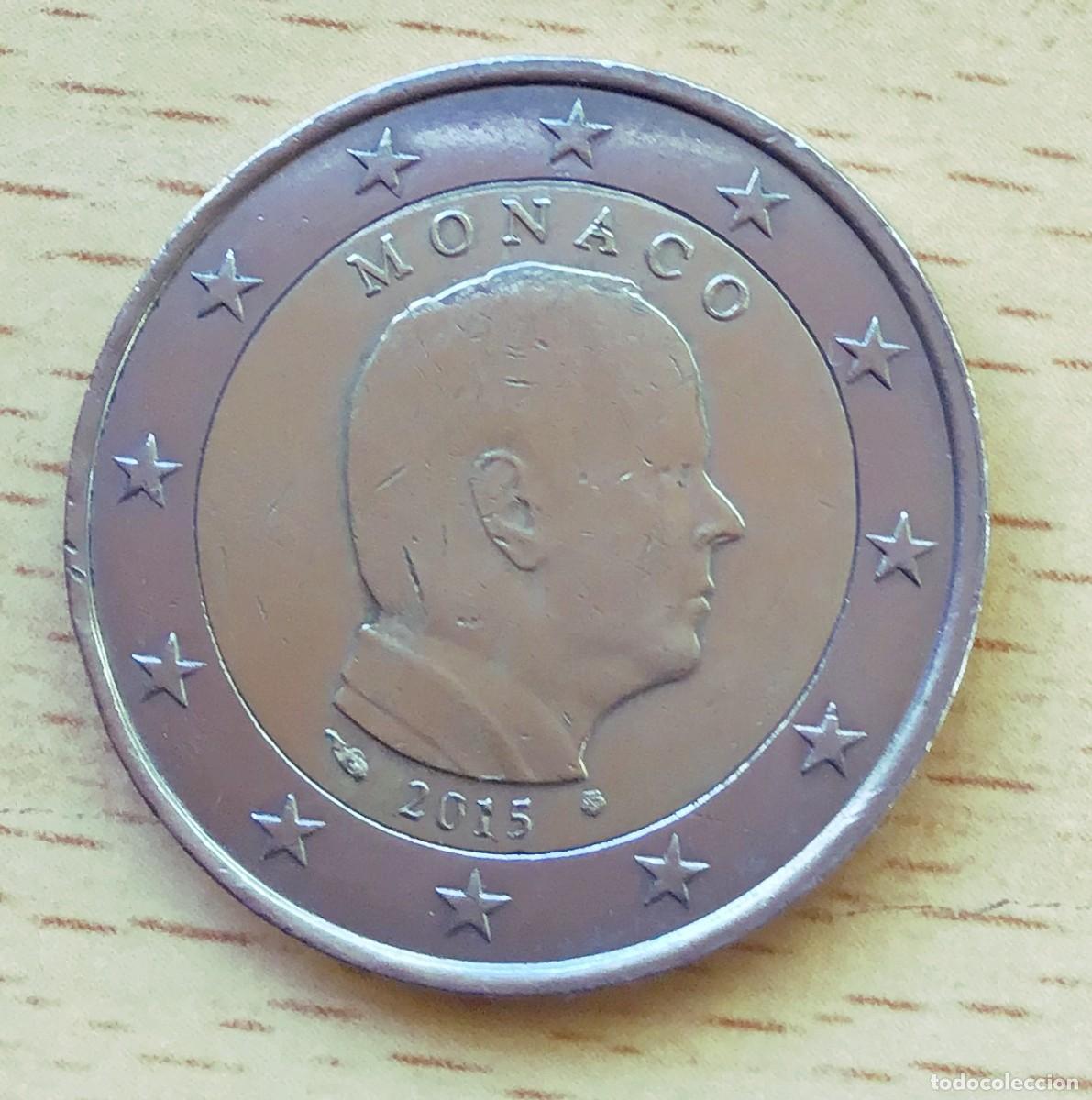 Euros: 2 euros de M&oacute;naco. A&ntilde;o 2015