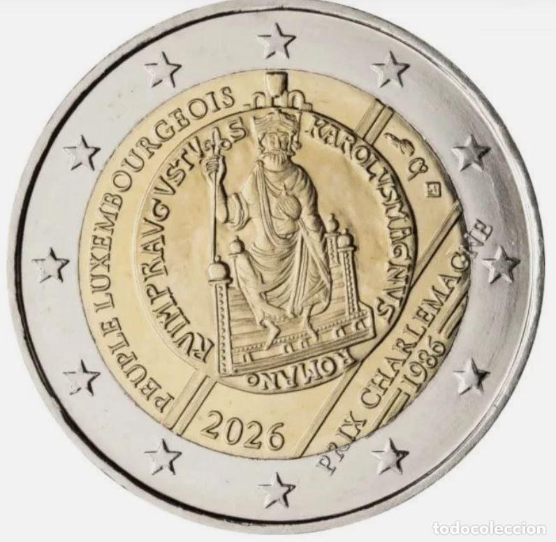 Euros: MONEDA 2 EUROS LUXEMBURGO 2026 - CARLOMAGNO - SIN CIRCULAR