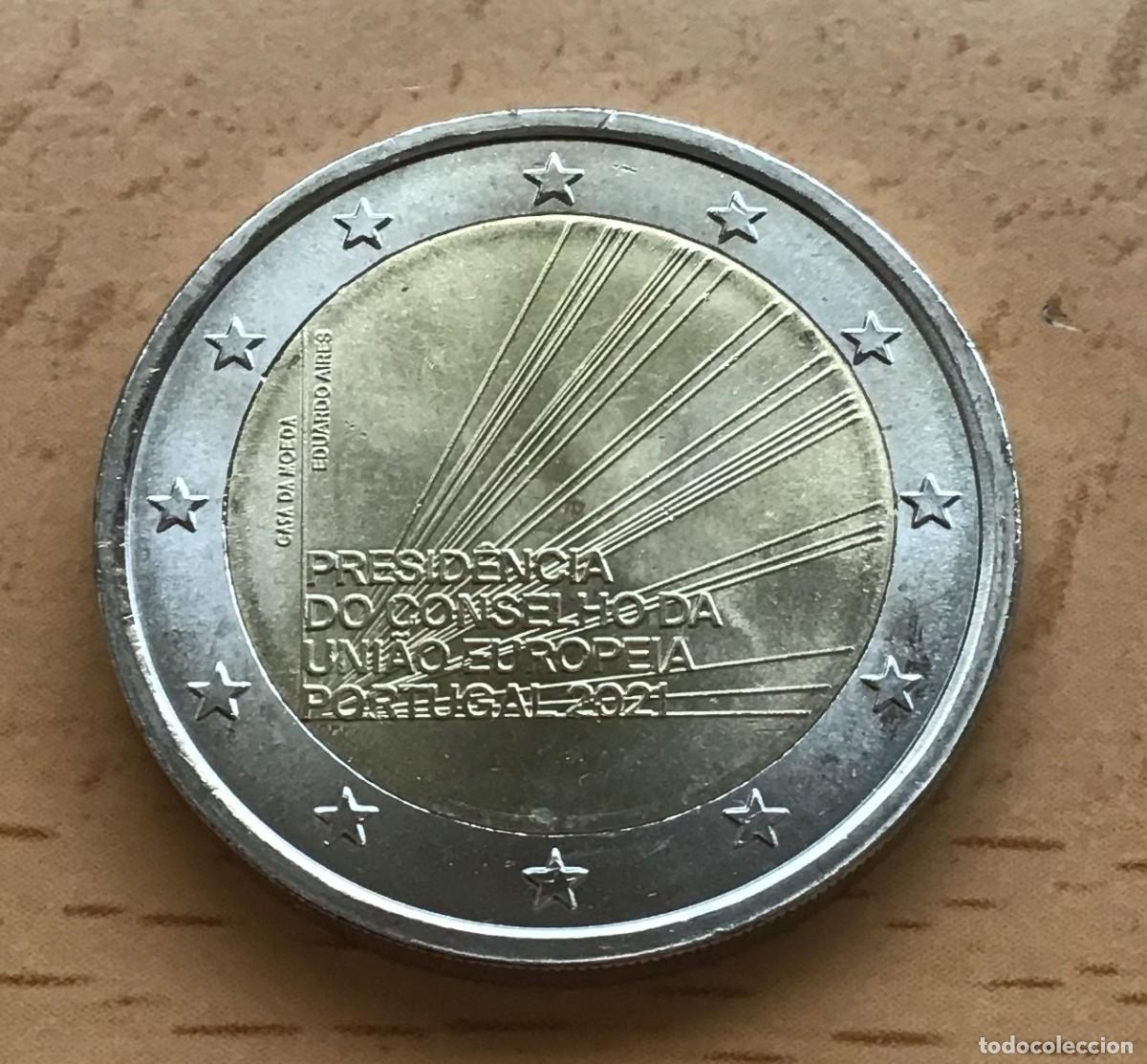 Euros: 2 euros conmemorativos de Portugal. Presidencia portuguesa UE. A&ntilde;o 2021. Circulada XF