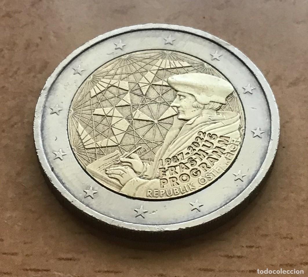 Euros: 2 euros conmemorativos de Austria. Programa Erasmus. A&ntilde;o 2022. Circulada EBC