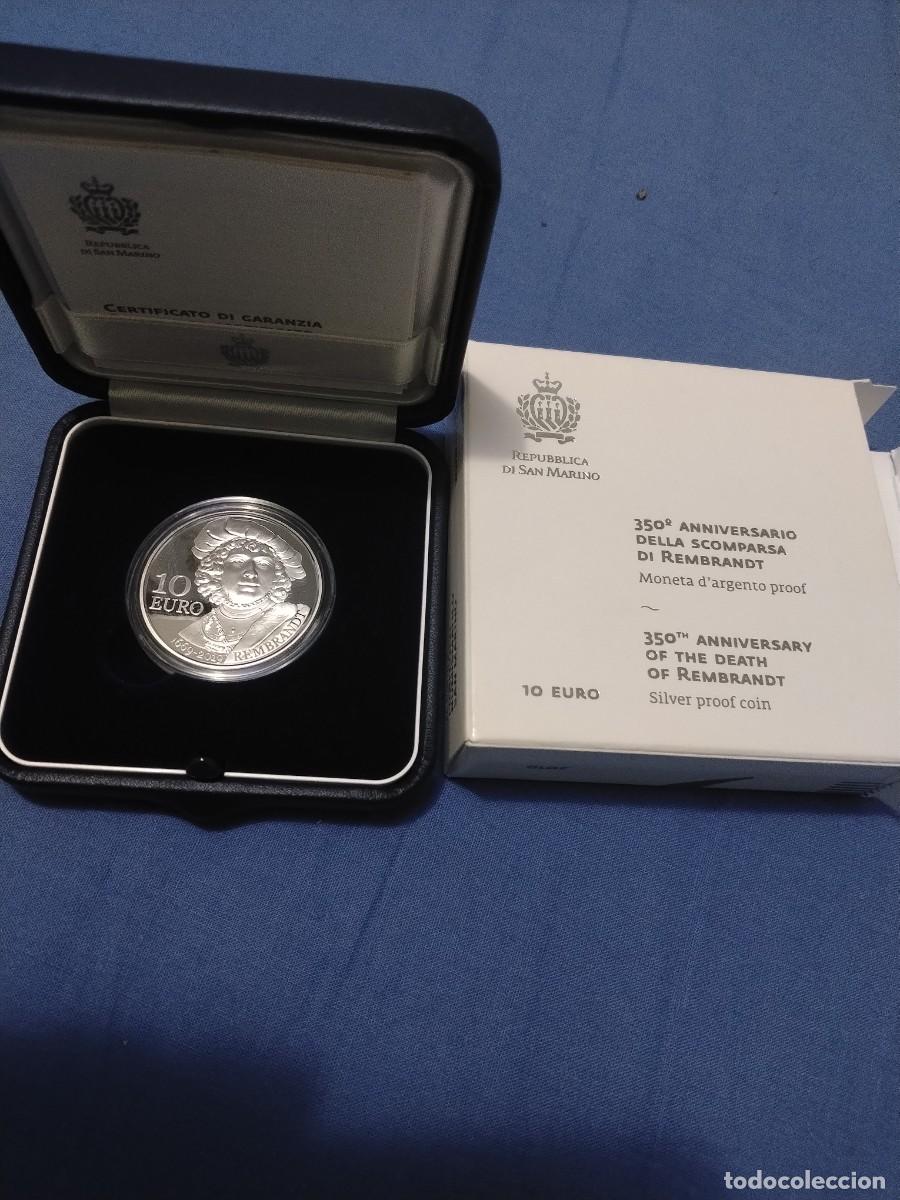 Euros: San Marino 2019. 10 euros conmemorativa del 350 aniversario de la muerte de Rembrandt.