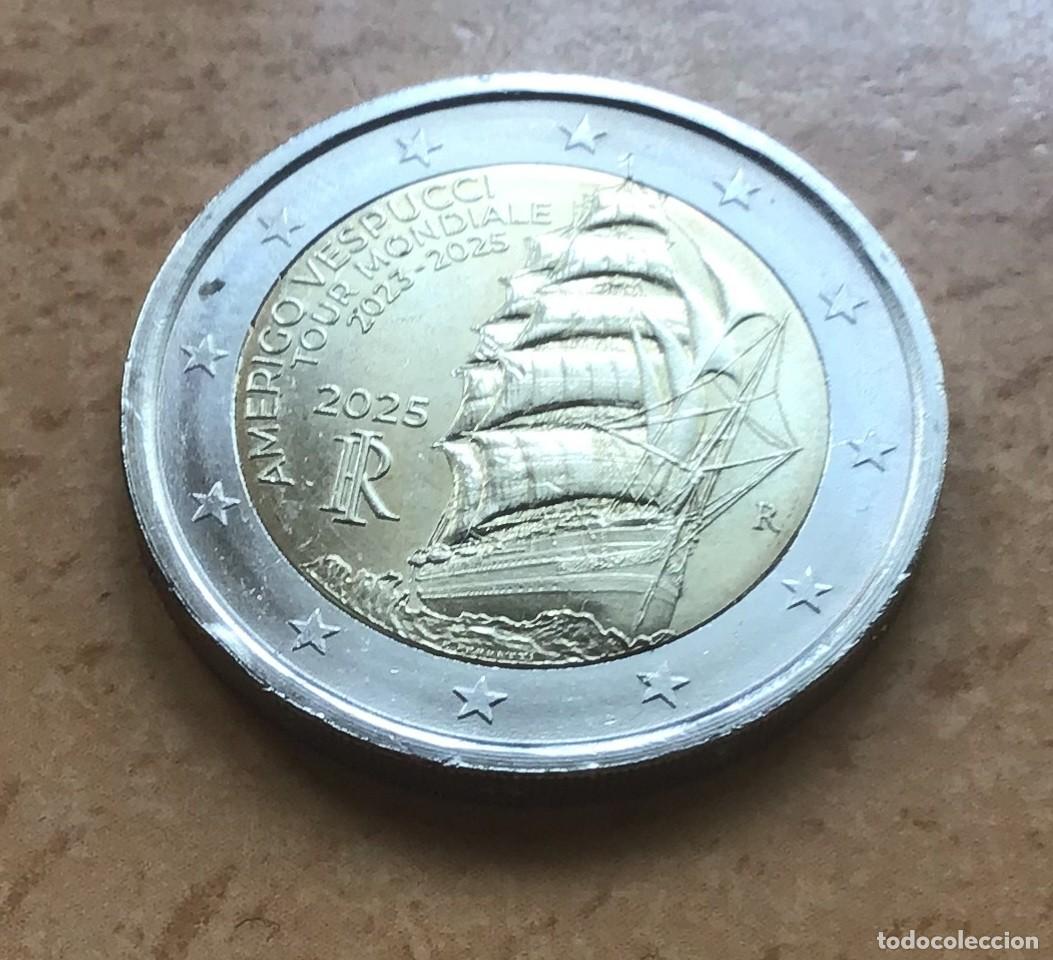 Euros: 2 euros conmemorativos de Italia. Americo Vespuccio. A&ntilde;o 2025. Circulada EBC +