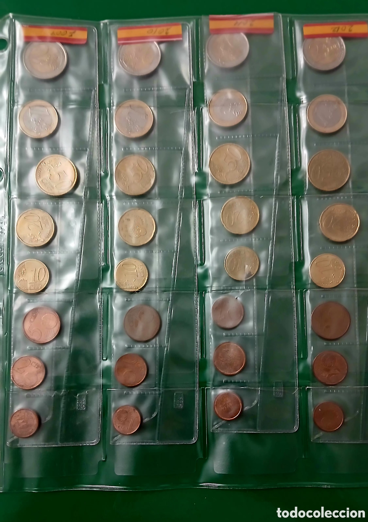 Euros: CUATRO TIRAS DE 8 VALORES DE EUROS ESPA&Ntilde;A DESDE 2007 AL 2010