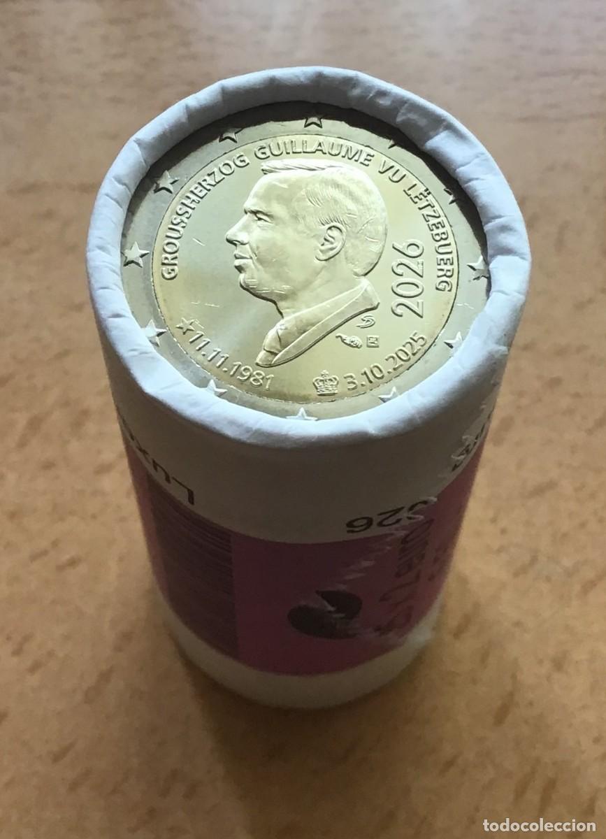 Euros: 2 euros conmemorativos de Luxemburgo. Aniversario Guillermo. A&ntilde;o 2026