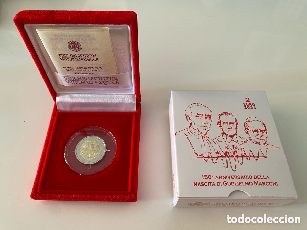 Euros: 2&euro; VATICANO 2024 150 ANIVERSARIO DEL NACIMIENTO DE GUGLIELMO MARCONI PROOF