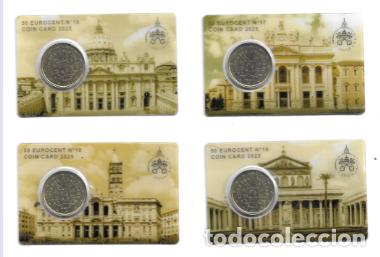 Euros: VATICANO 2025 COINCARD DE 50 CTS N&ordm; 16, 17, 18 Y 19. BASILICA PAPAL DE ROMA