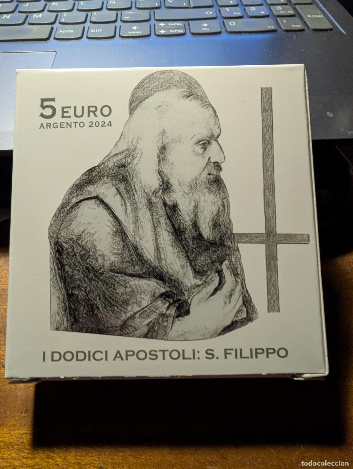 Euros: VATICANO 2024. MONEDA DE 5 &euro; DE PLATA. SAN FELIPE. LOS 12 APOSTOLES. NUEVA SERIE