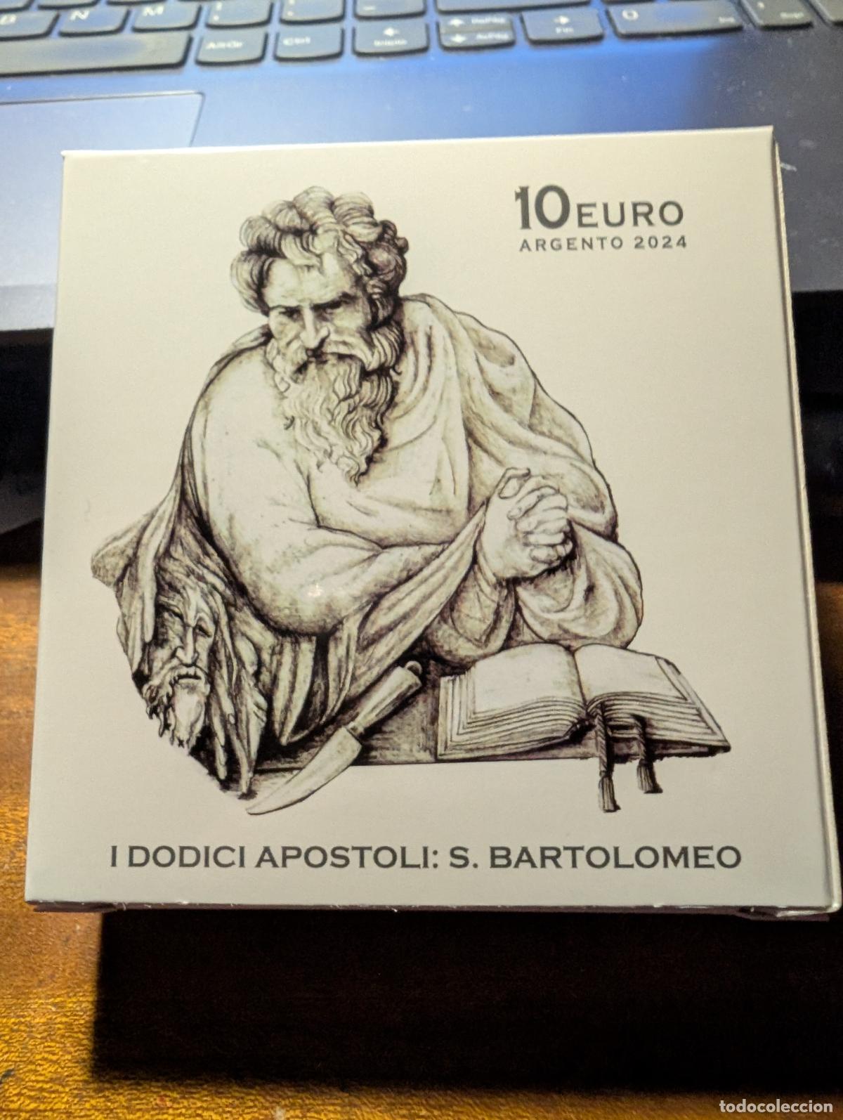Euros: VATICANO 2024. MONEDA DE 10 &euro; DE PLATA. SAN BARTOLOMEO. LOS 12 APOSTOLES. NUEVA SERIE
