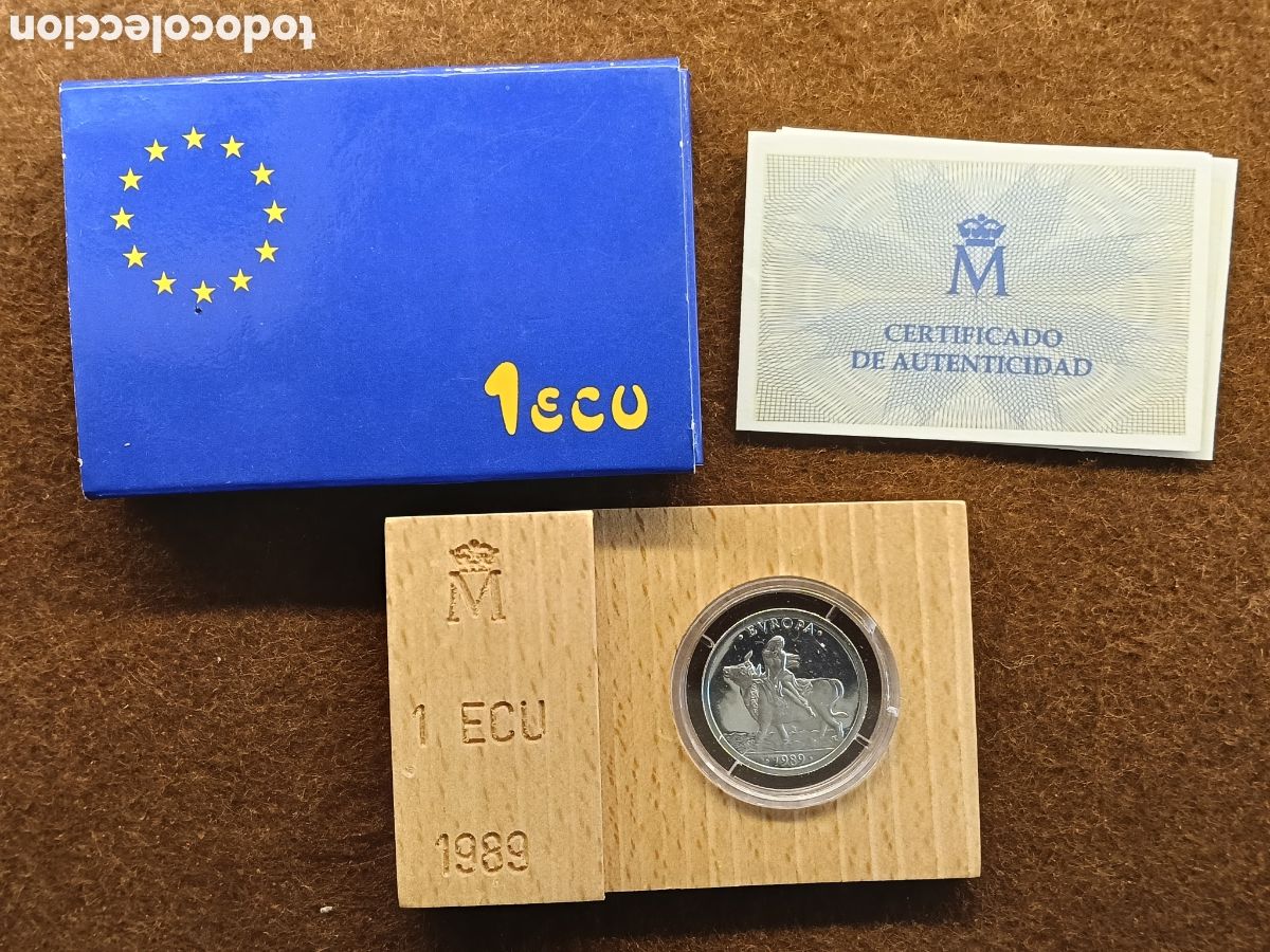 Euros: Moneda de Plata 1 ECU del A&ntilde;o 1989 de Europa - Estuche y Certificado FNMT