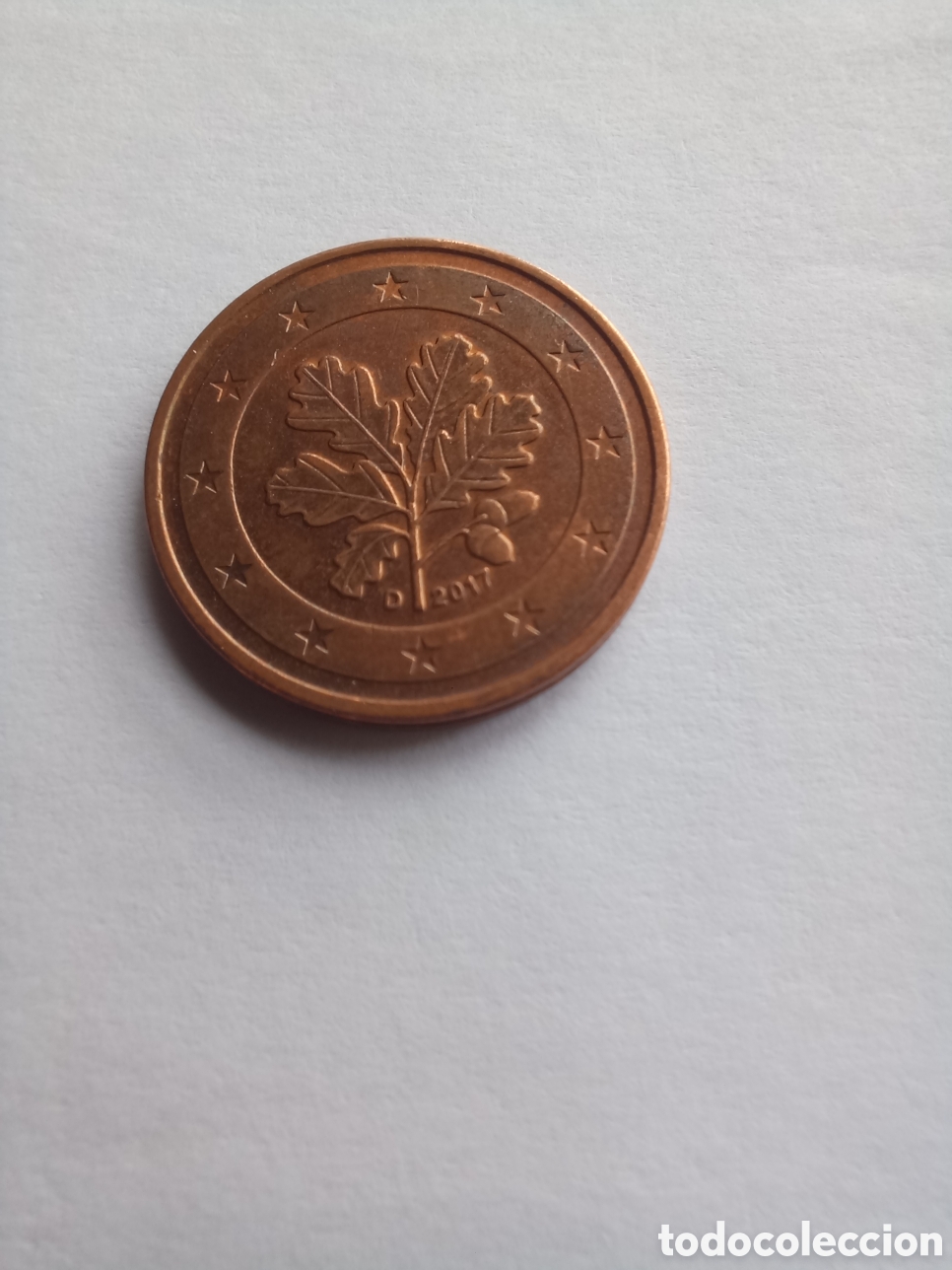 Euros: MONEDA 2 C&Eacute;NTIMOS DE EURO ALEMANIA - A&Ntilde;O 2017, CECA D (HOJAS DE ROBLE)
