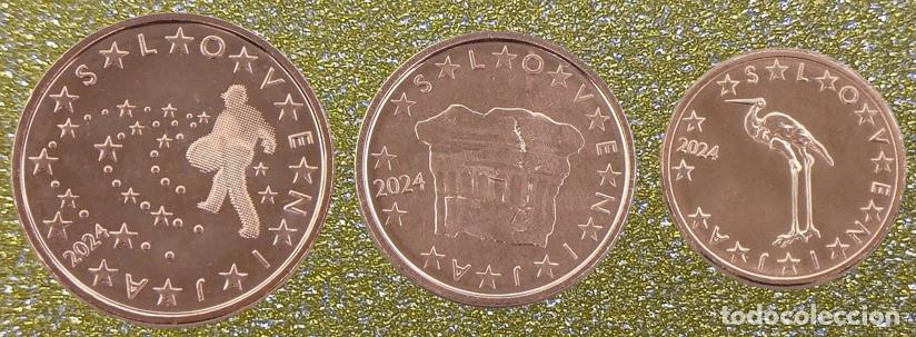 Euros: LOTE 1-2-5 CENTIMOS EURO ESLOVENIA 2014 SIN CIRCULAR