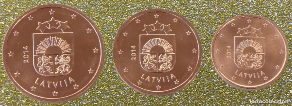 Euros: EURO 1+2+5 CENTIMOS LETONIA 2014 SIN CICULAR