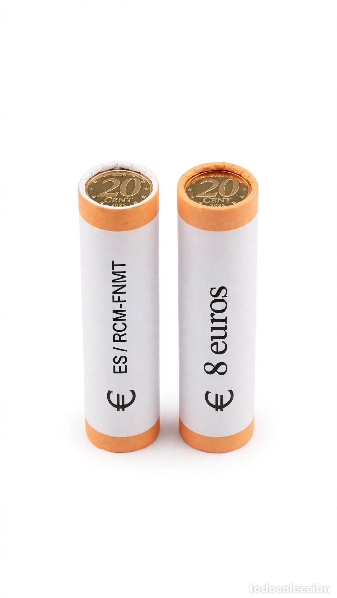 Euros: 2 TUBOS ORIGINAL FNMT 2025 - 20 c&eacute;ntimos Espa&ntilde;a SC precintados - 80 monedas