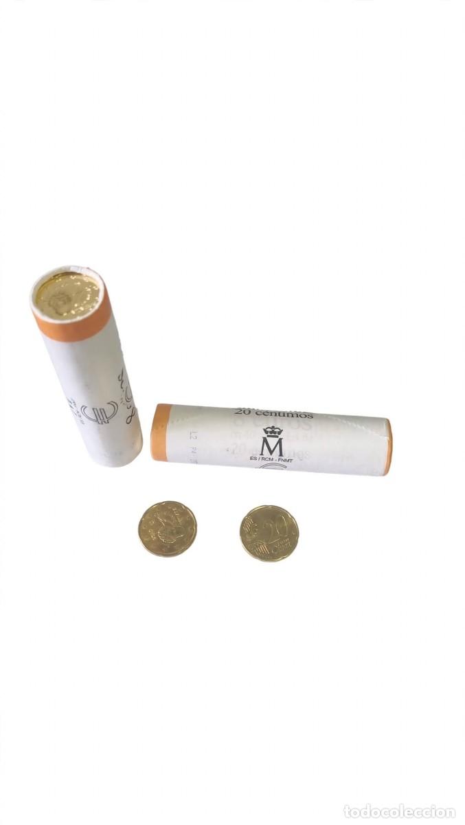 Euros: 2 Tubos 20 c&eacute;ntimos Espa&ntilde;a 2025 FNMT RCM - Precintado Original 80 monedas SC Sin Circular