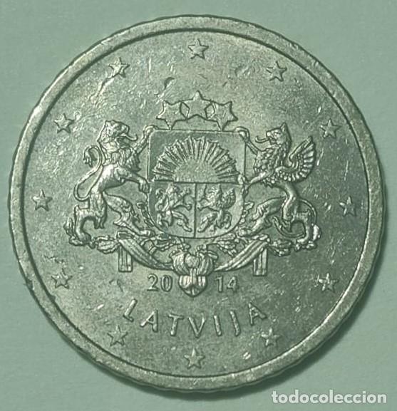 Euros: Moneda 50 cent. de Euro circulada LETONIA 2014