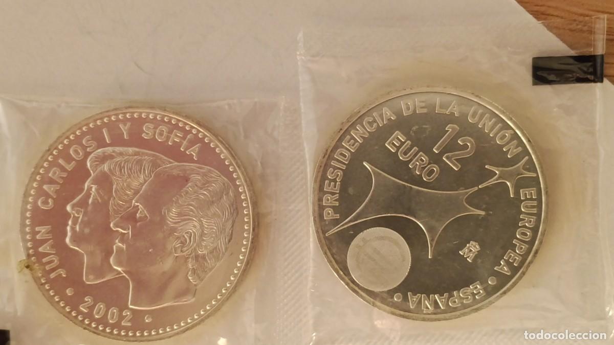 Euros: 2 monedas plata de Ley Espa&ntilde;a 2002 &rdquo;Presidencia de la Union Europea&rdquo;