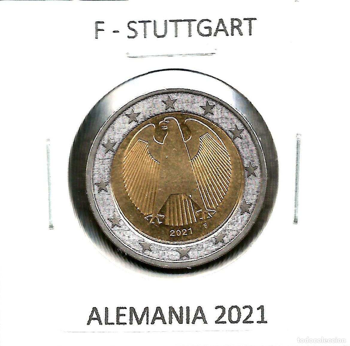 Euros: ALEMANIA 2021 - CECA F (STUTTGART) - 2 EURO - KM 258 - CANTO TIPO B - CIRCULADA EBC
