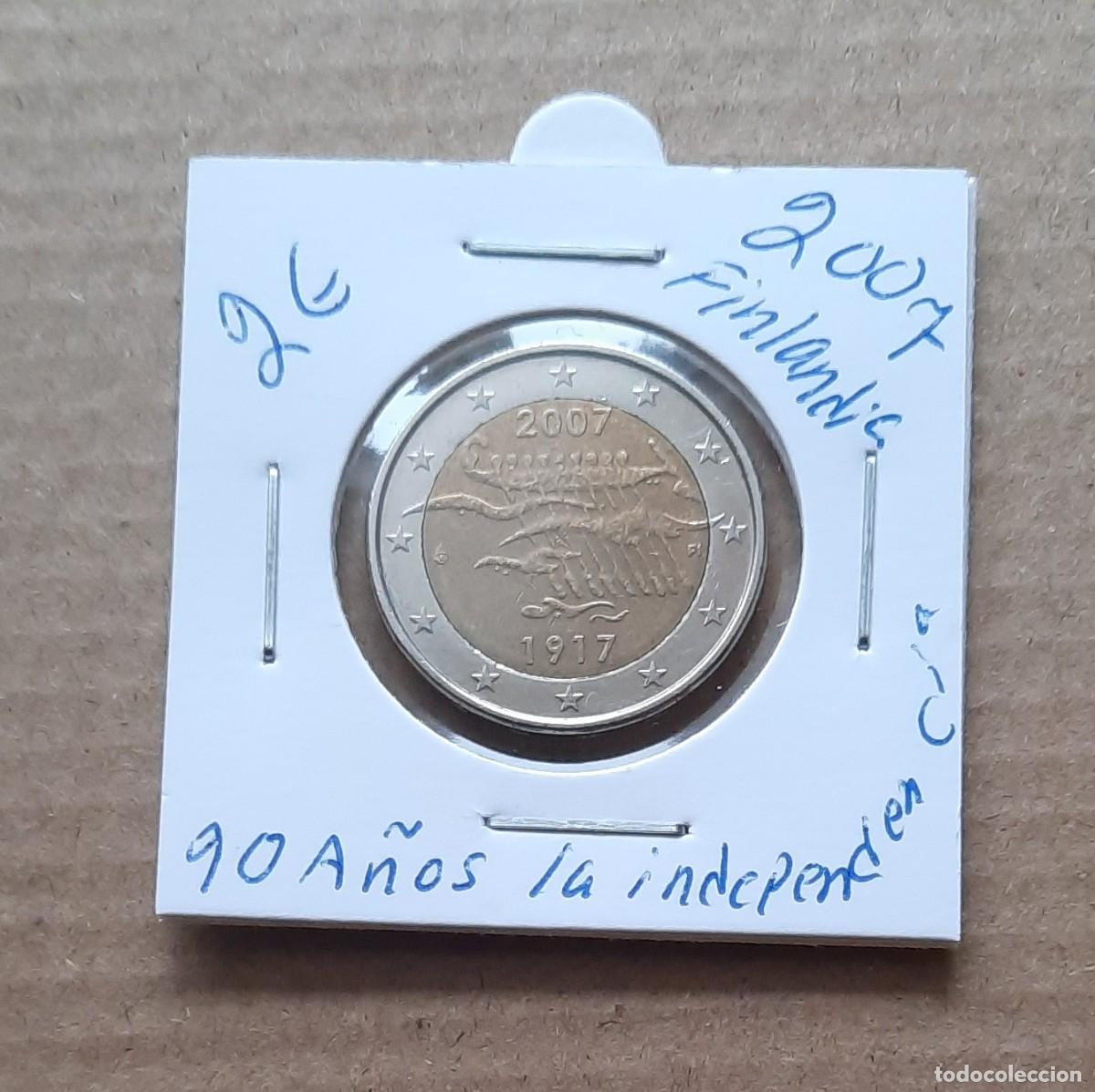 Euros: Finlandia conmemorativa 2 euros 90a&ntilde;os Independencia 2007 circulada