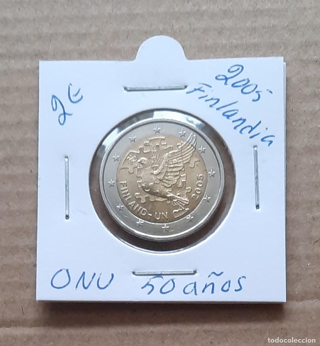 Euro: Finlandia conmemorativa 2 euros 50 a&ntilde;os en ONU 2005 circulada