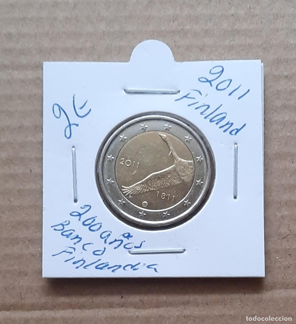 Euros: Finlandia conmemorativa 2 euros 200 a&ntilde;os Banco Finlandia 2011 circulada