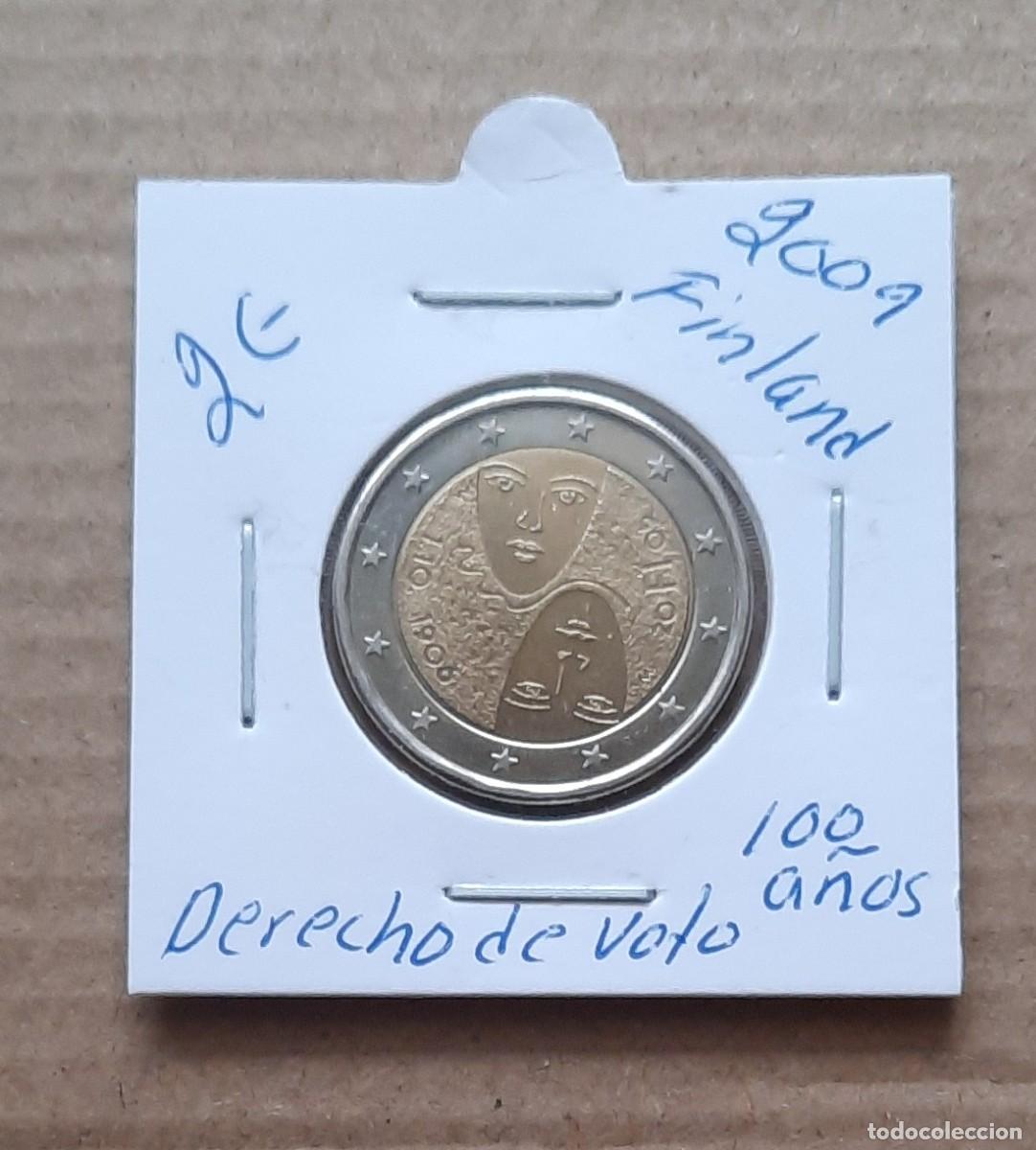 Euros: Finlandia conmemorativa 2 euros 100 a&ntilde;os Derecho de Voto 2009 circulada