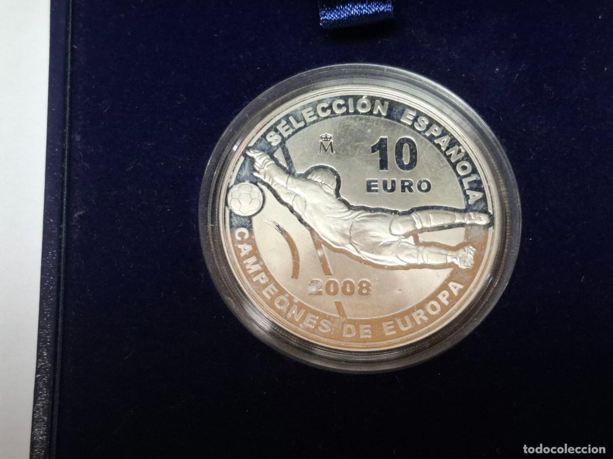 Euros: Moneda de PLATA de 10 EUROS de 2008 Campeones de Europa 2008 , BANCO DE ESPA&Ntilde;A en PROOF