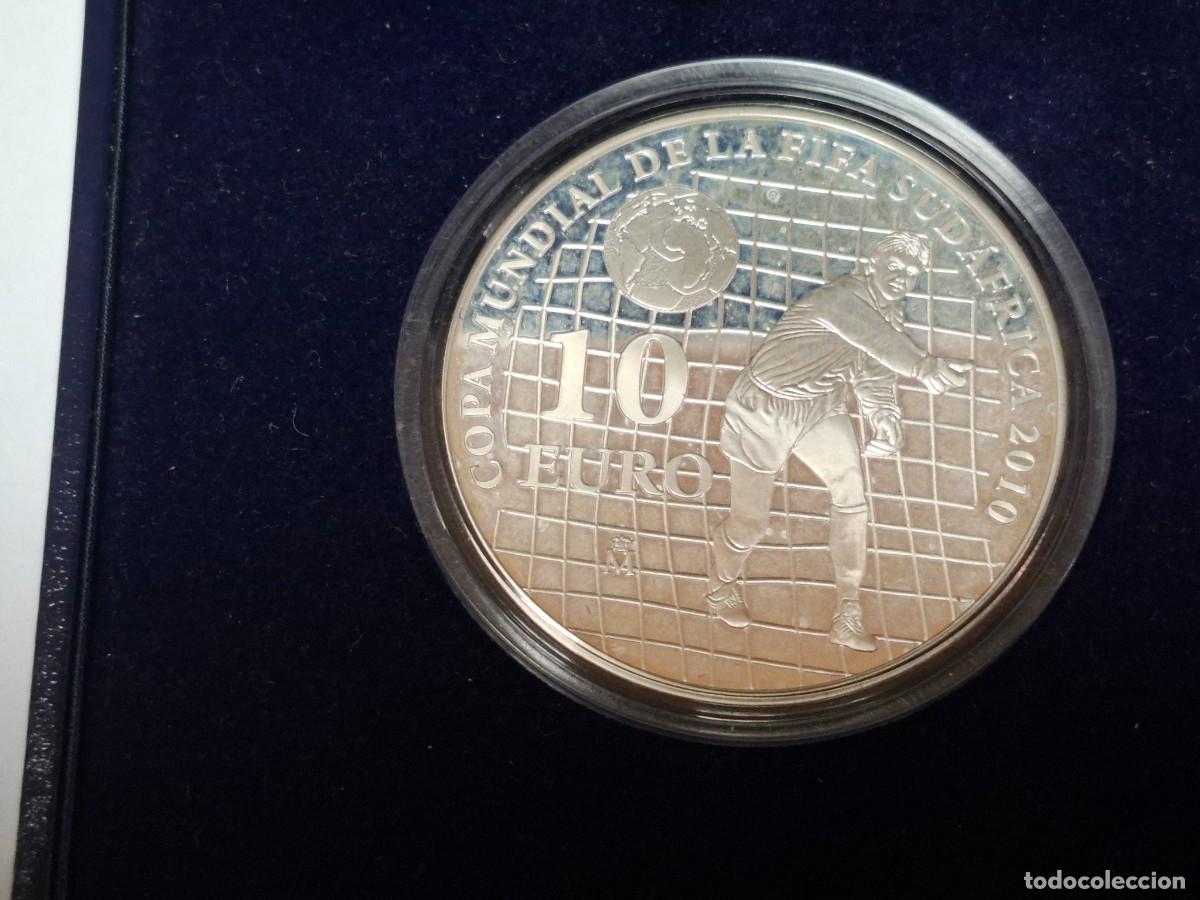 Euros: Moneda de PLATA de 10 EUROS de 2009 Copa Mundial de Futbol, BANCO DE ESPA&Ntilde;A en PROOF