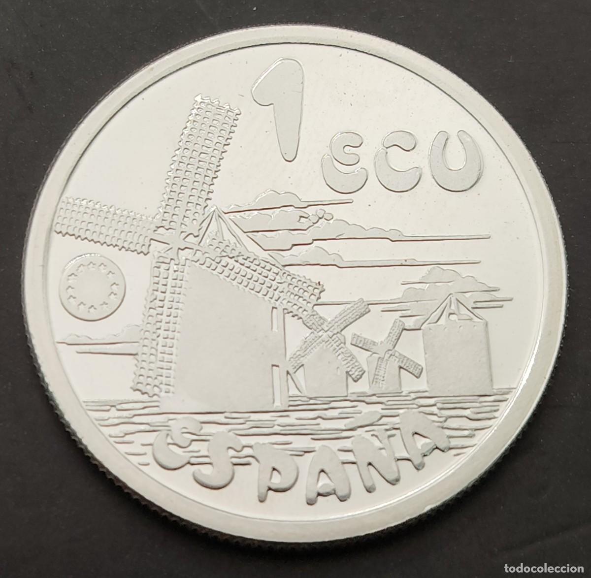 Euros: ESPA&Ntilde;A.A&Ntilde;O 1994. 1 ECU PLATA (925) &rdquo; DON QUIJOTE DE LA MANCHA &rdquo;. PESO 6,72 GR