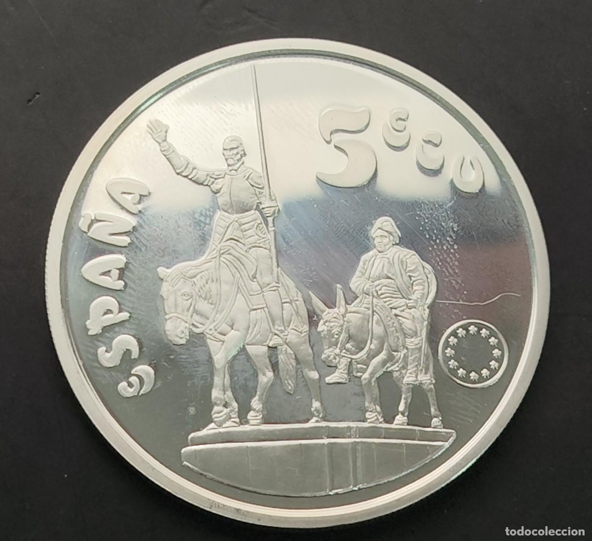 Euros: ESPA&Ntilde;A A&Ntilde;O 1994 5 ECU PLATA (925) &rdquo; DON QUIJOTE DE LA MANCHA &rdquo;. PESO 33,62 GR