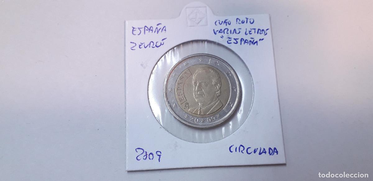 Euros: 003853NUM-X0095-Espa&ntilde;a 2 &euro; -2009 - Cu&ntilde;o roto letras Espa&ntilde;a -encartonada