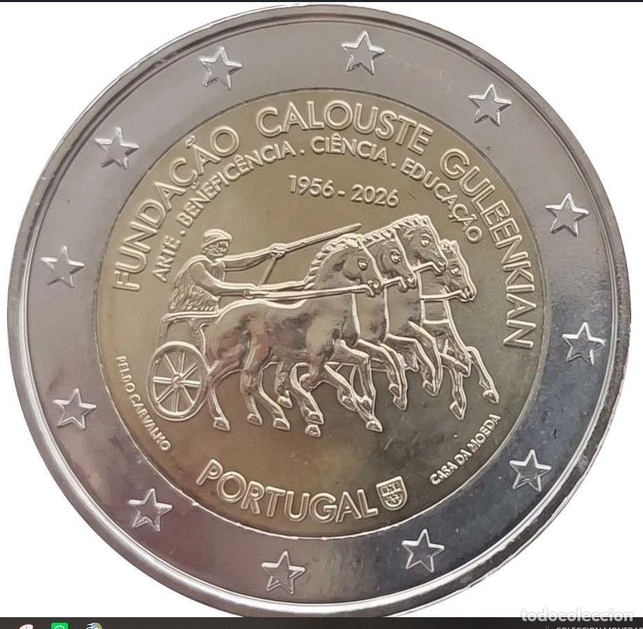 Euro: PORTUGAL 2 E. 2026 - 70 ANIV. FUNDACION CALOUSTE GUBELKIAN - SIN CIRCULAR -