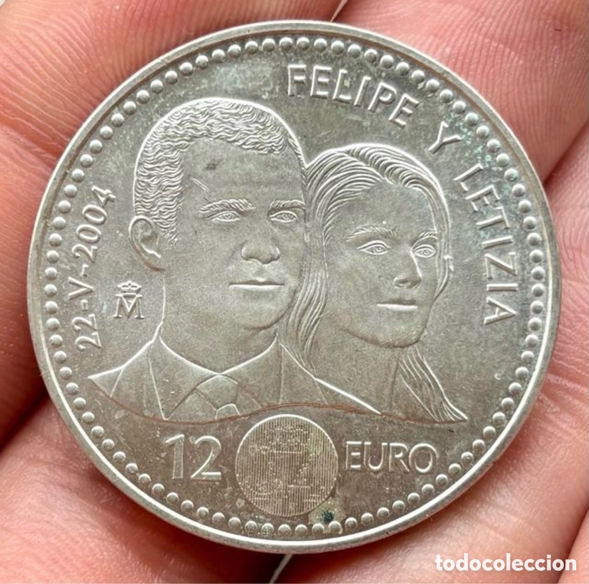 Euros: Moneda PLATA 12 Euro 2004. Felipe y Letizia