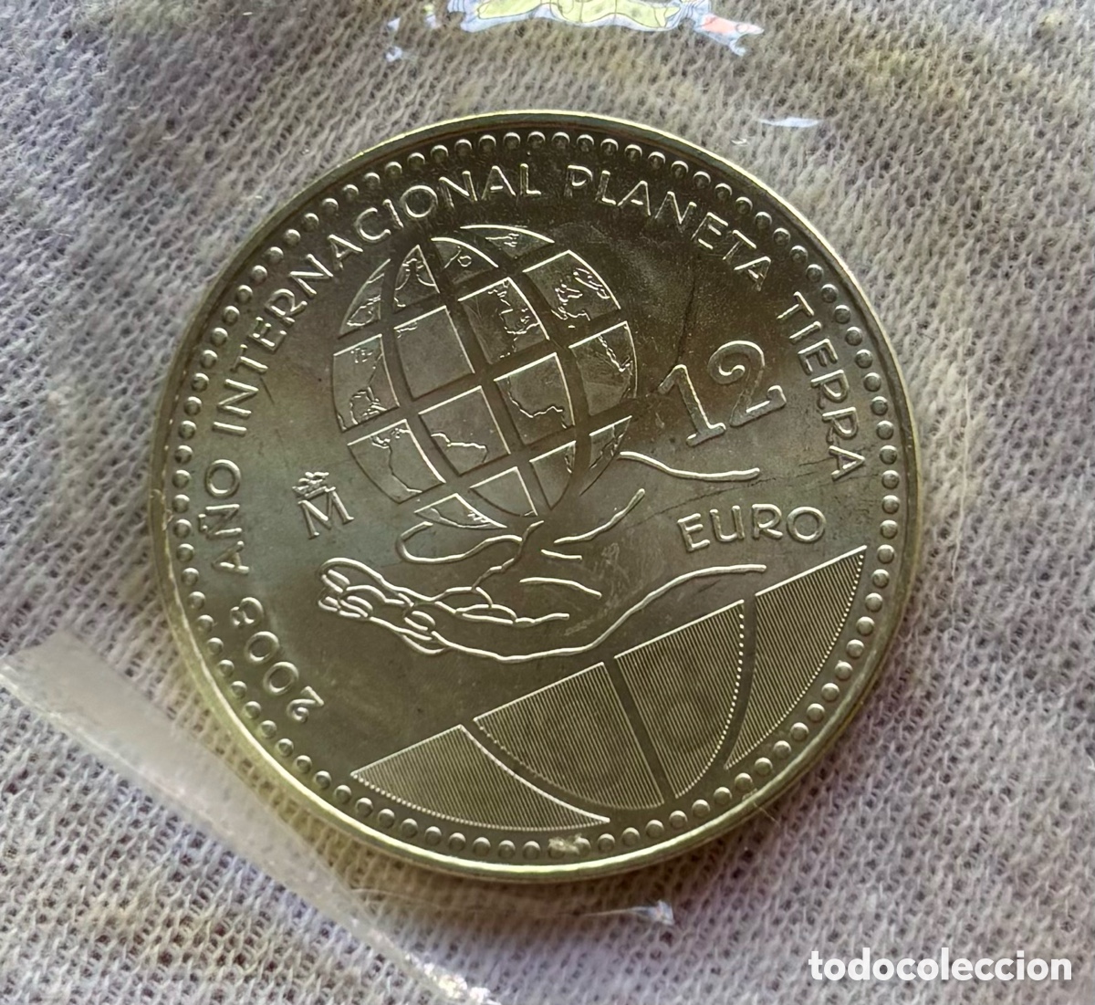 Euro: Moneda PLATA 12 Euro 2008 Blister Abierto. Planeta Tierra