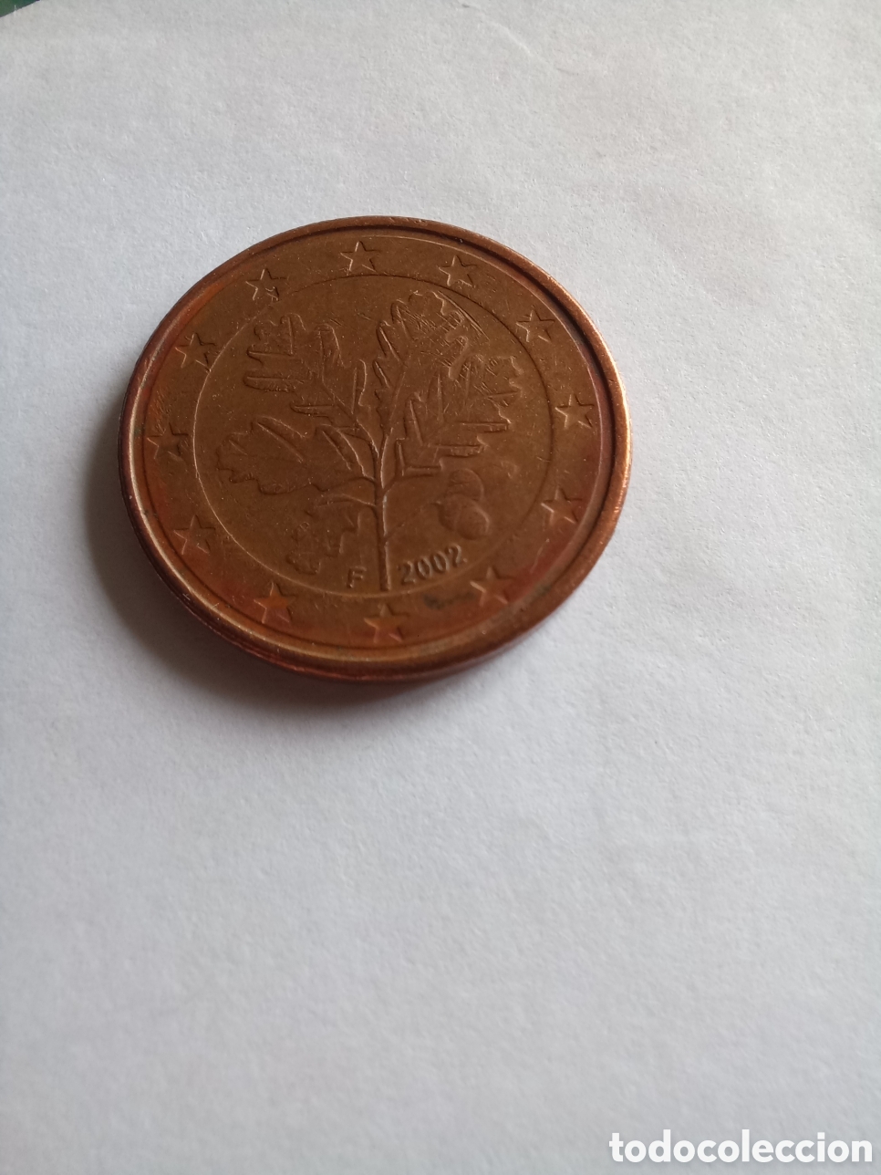 Euros: MONEDA 5 C&Eacute;NTIMOS DE EURO ALEMANIA - A&Ntilde;O 2002, CECA F (HOJAS DE ROBLE)