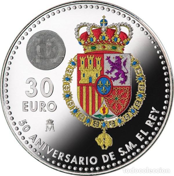 Euros: ESPA&Ntilde;A 30 EURO 2018 PLATA - 50 ANIVERSARIO DE S. M. EL REY FELIPE VI -