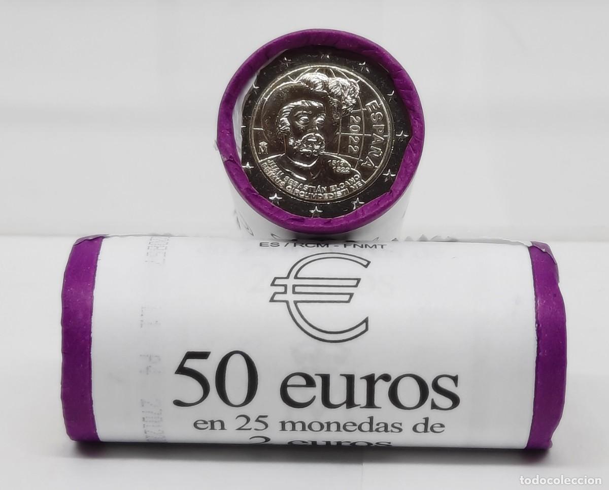 Euros: ESPA&Ntilde;A 2022 ROLLO 25 MONEDAS 2 EUROS - JUAN SEBASTIAN ELCANO