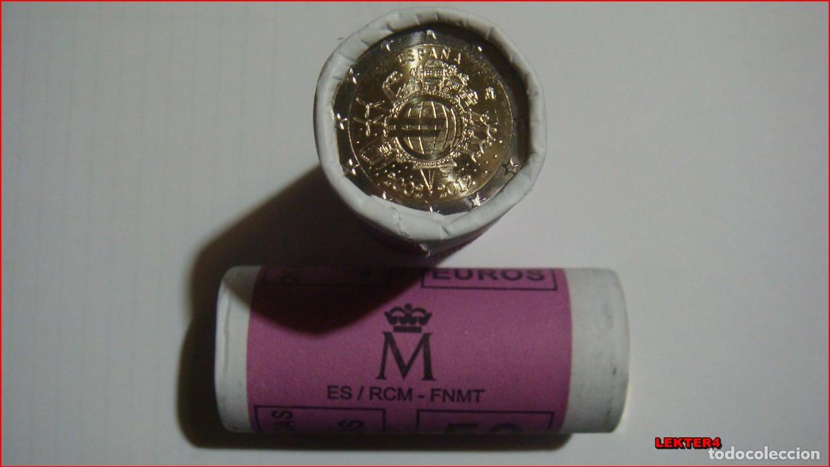 Euros: ESPA&Ntilde;A 2012 ROLLO 25 MONEDAS 2 EUROS - DIEZ A&Ntilde;OS DEL EURO - TYE