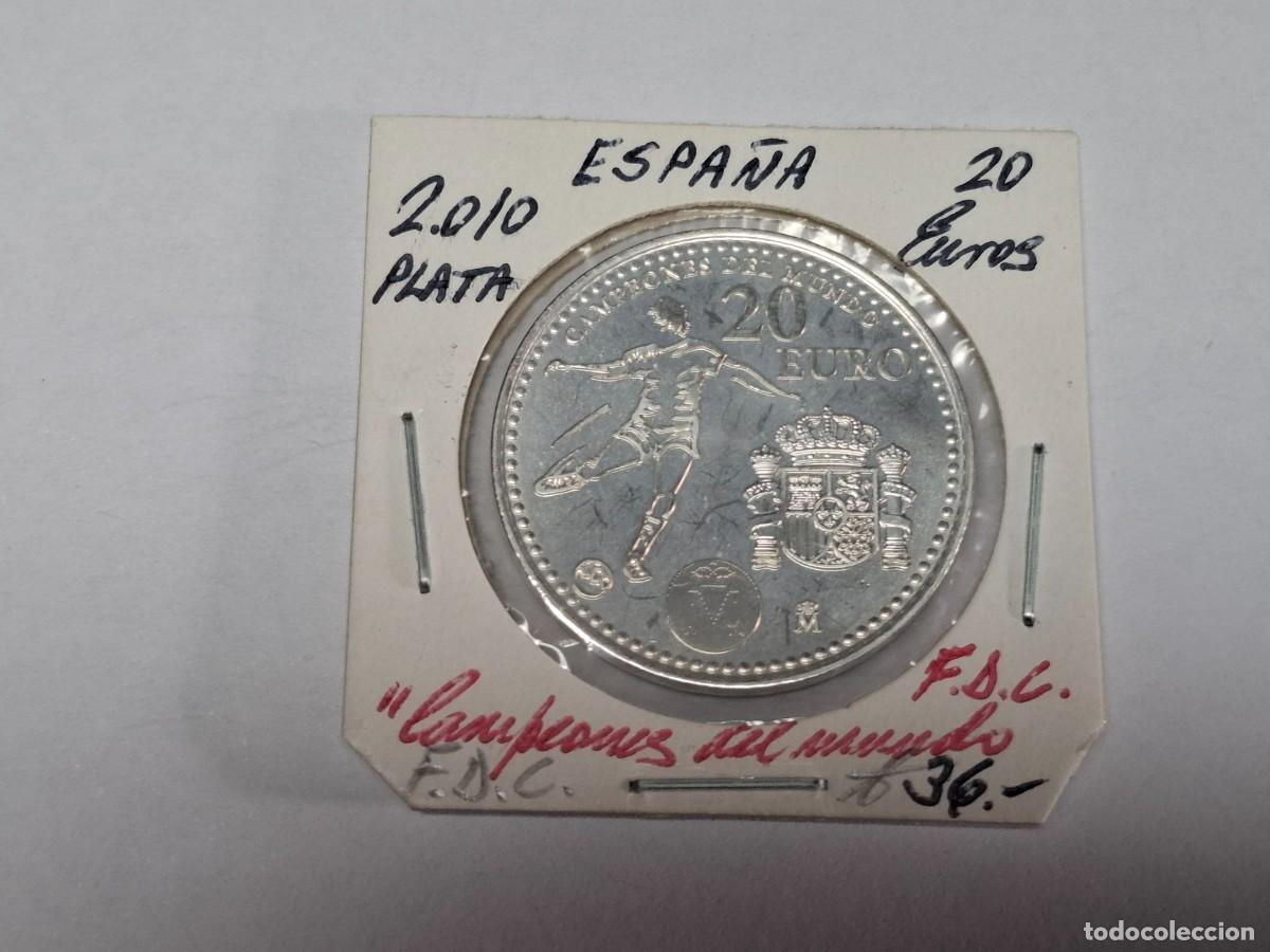 Euros: 20 EUROS de PLATA de 2010 CAMPEONES DEL MUNDO BANCO DE ESPA&Ntilde;A en FDC