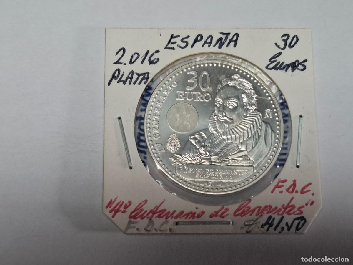 Euros: 30 EUROS de PLATA de 2016 4&ordm; CENTENARIO CERVANTES BANCO DE ESPA&Ntilde;A en FDC
